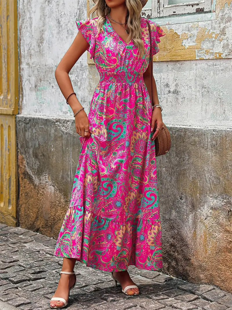Tropical Print Dress