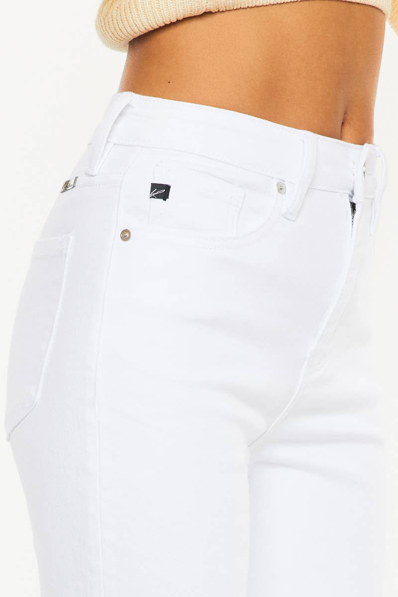 White High Rise Slim Straight Kancan Jeans