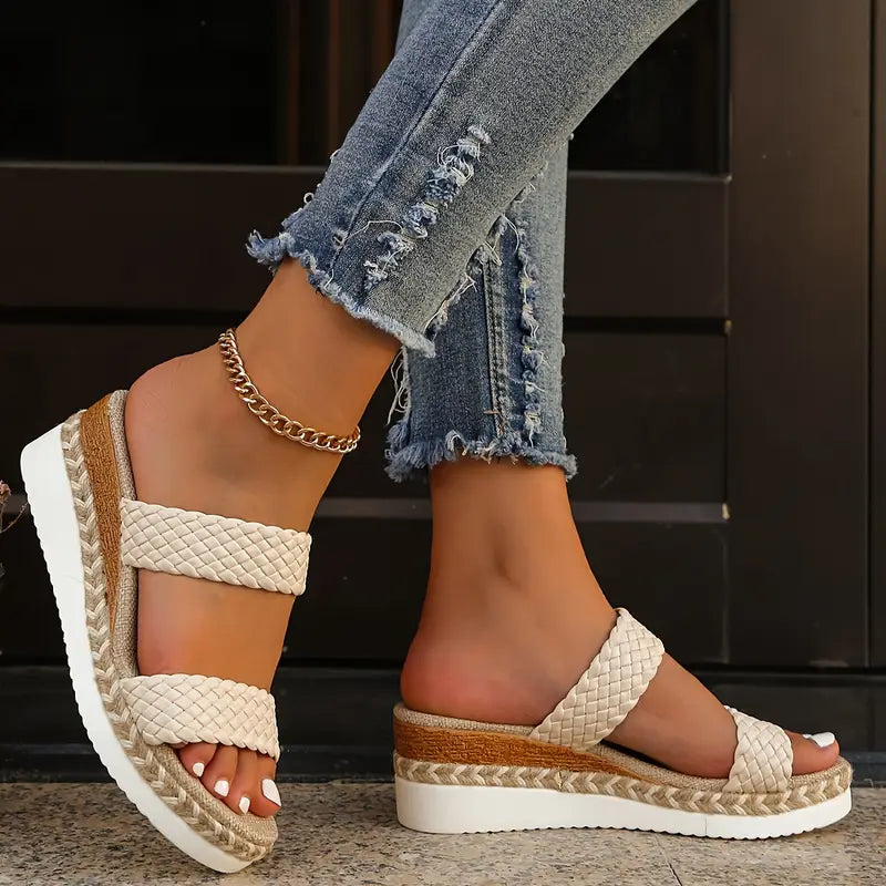 Solid Color Platform Sandals