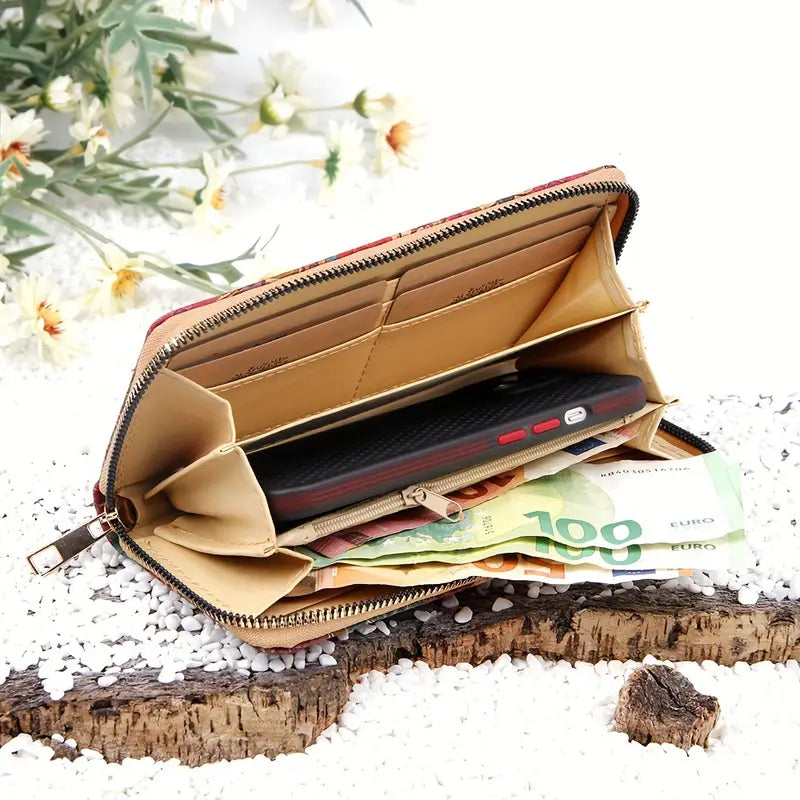 Floral cork wallet