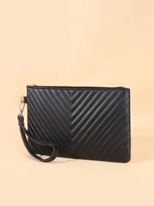 quilted V-shaped purse