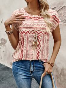 Creative print blouse