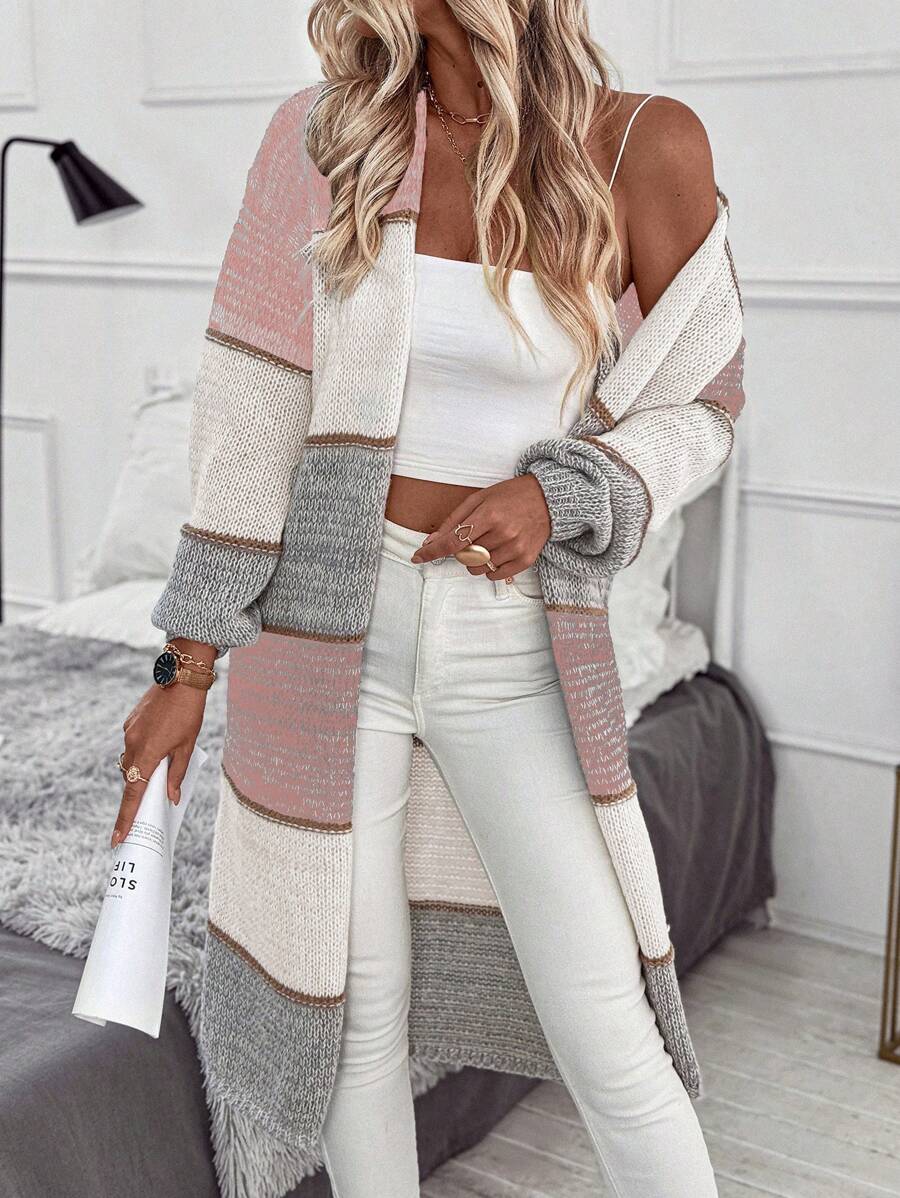 Color block cardigan