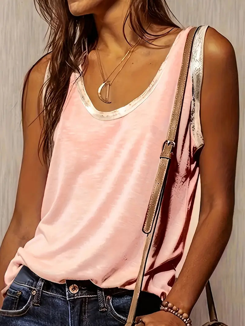 Foil Trimmed Tank Tops