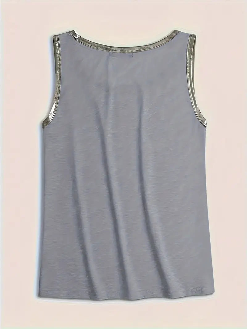 Foil Trimmed Tank Tops