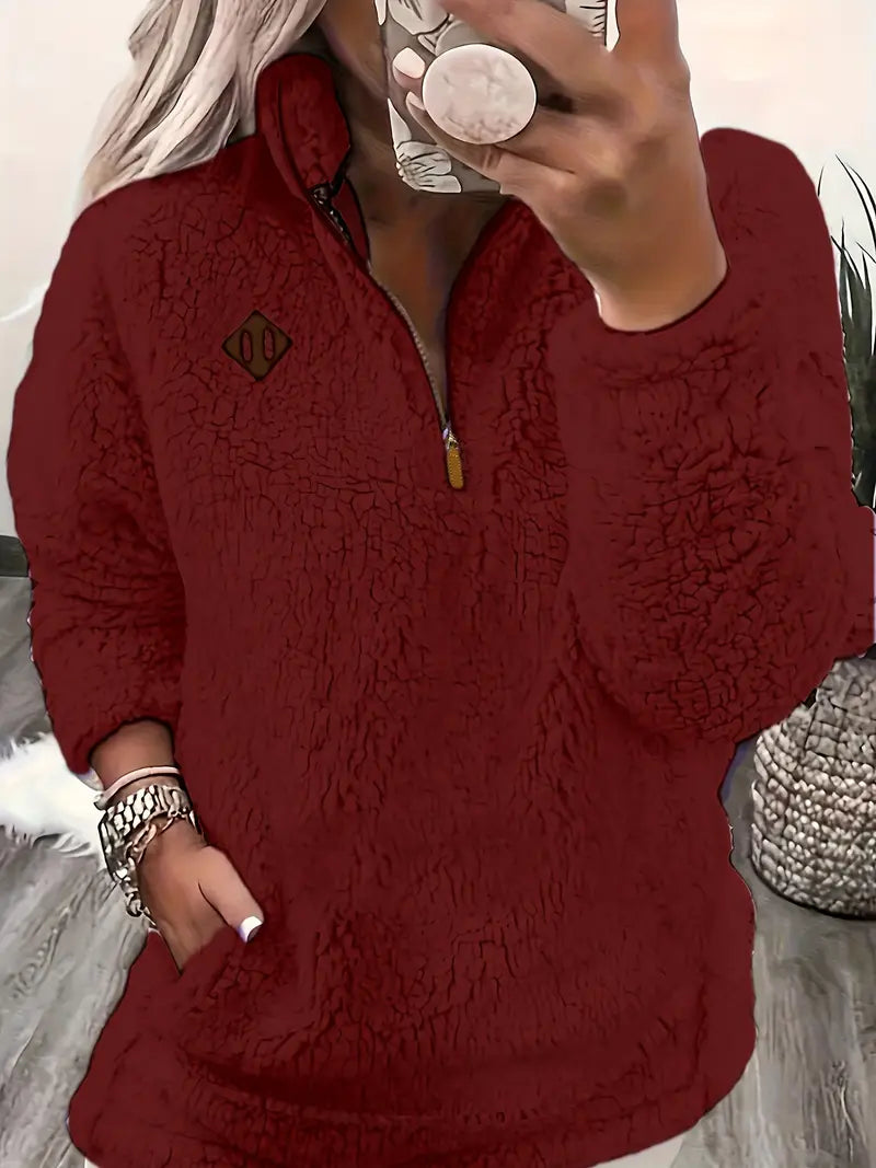 Teddy Sweatshirt pull over quarter zip