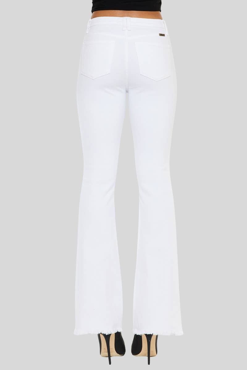 White High Rise Kancan bootcut JEANS