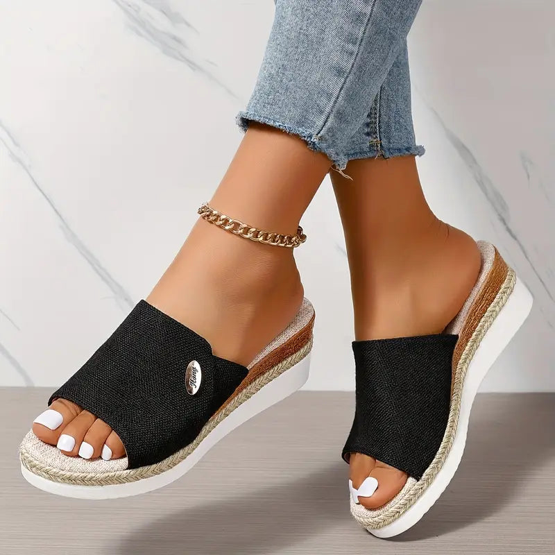 Solid Platform Sandals