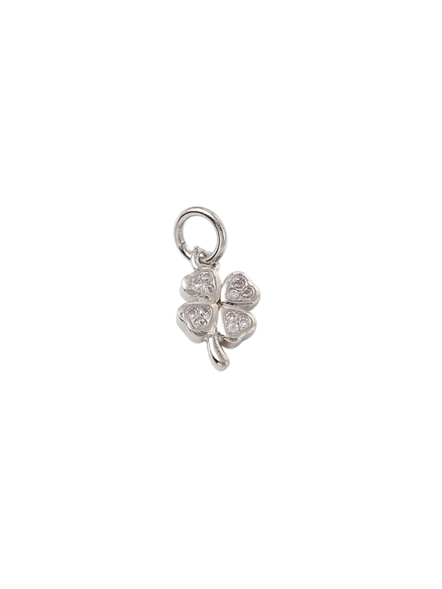 Silver 'Good Luck' Four Leaf Clover Charm