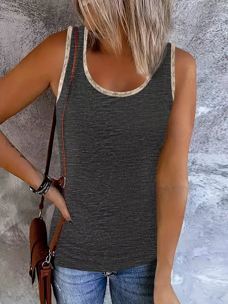 Foil Trimmed Tank Tops