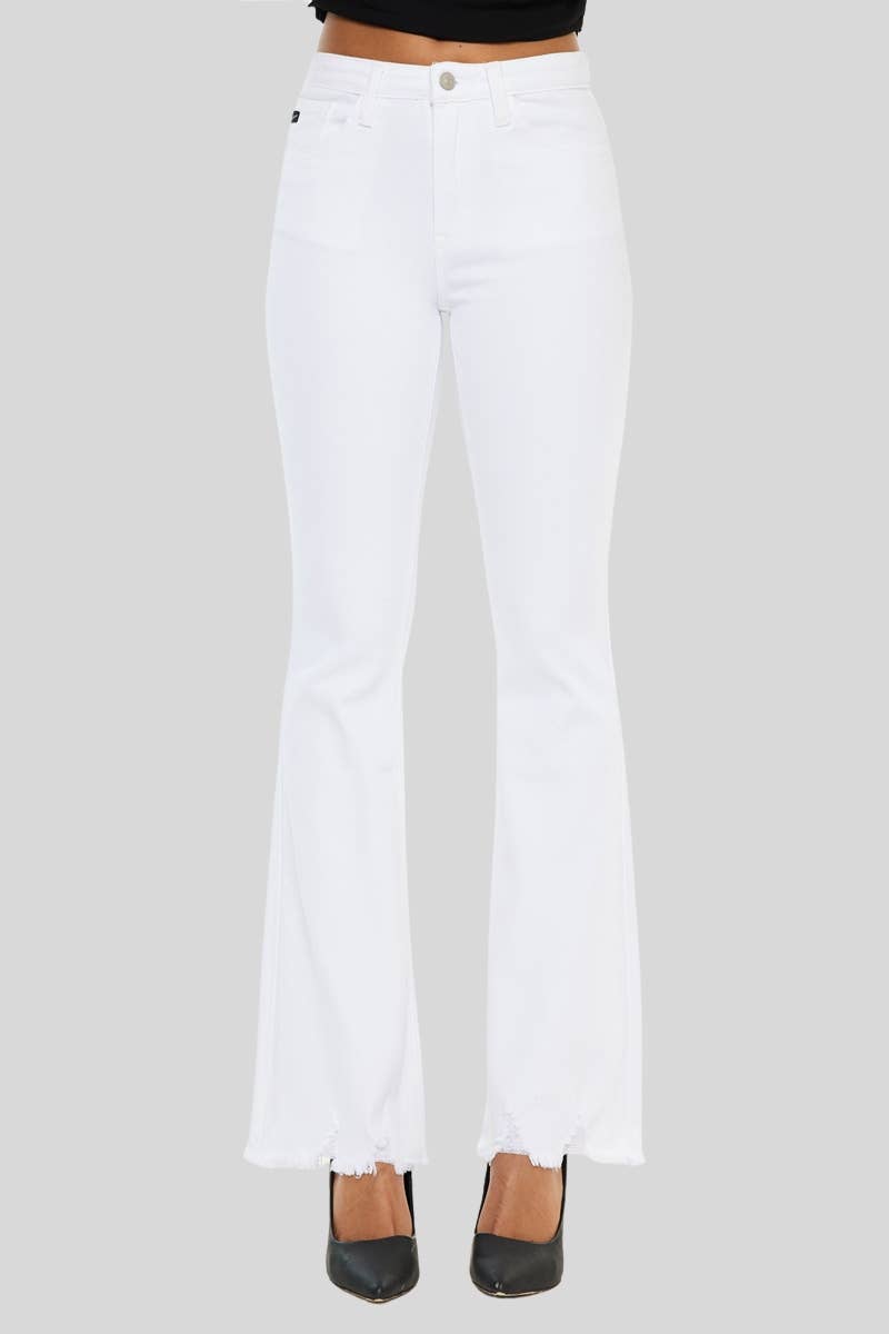White High Rise Kancan bootcut JEANS