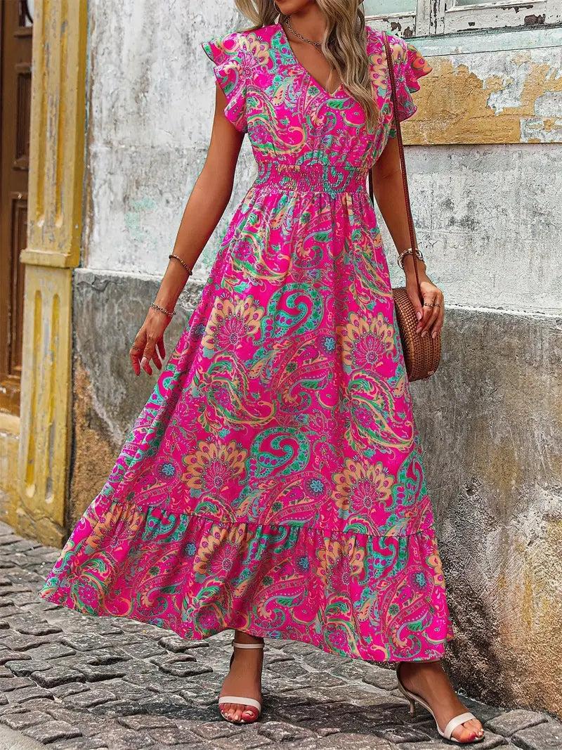Tropical Print Dress