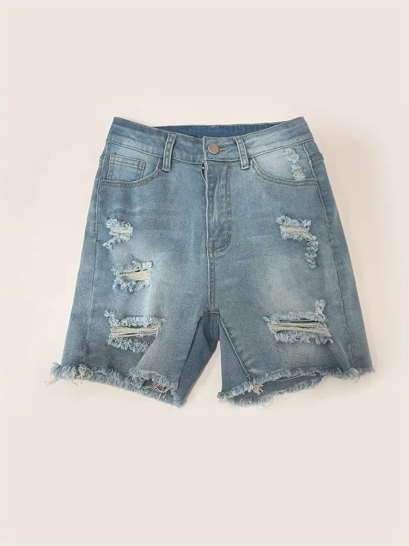 Distressed Jean shorts