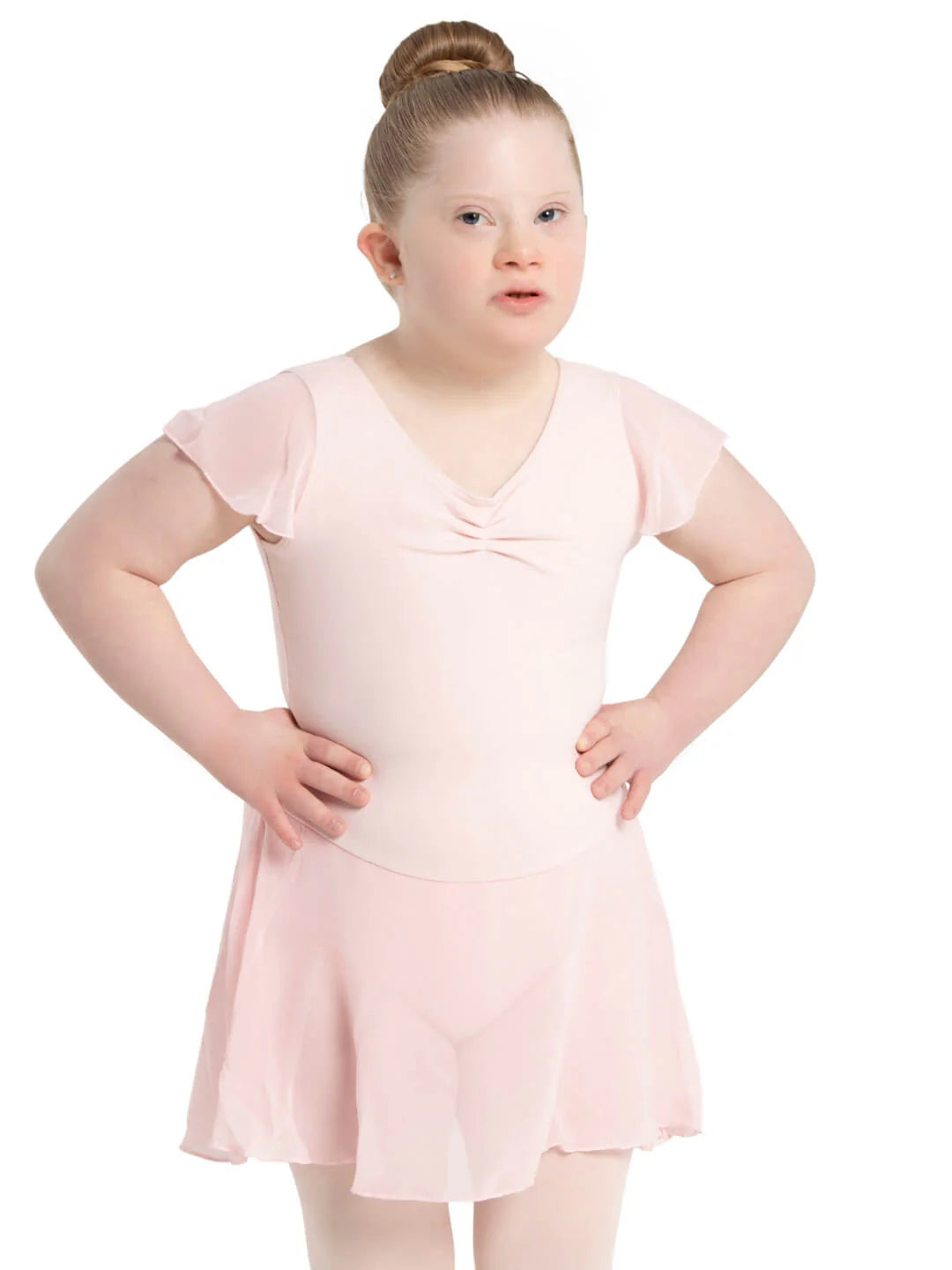 Leotard Flutter Sleeve Dress Childrens