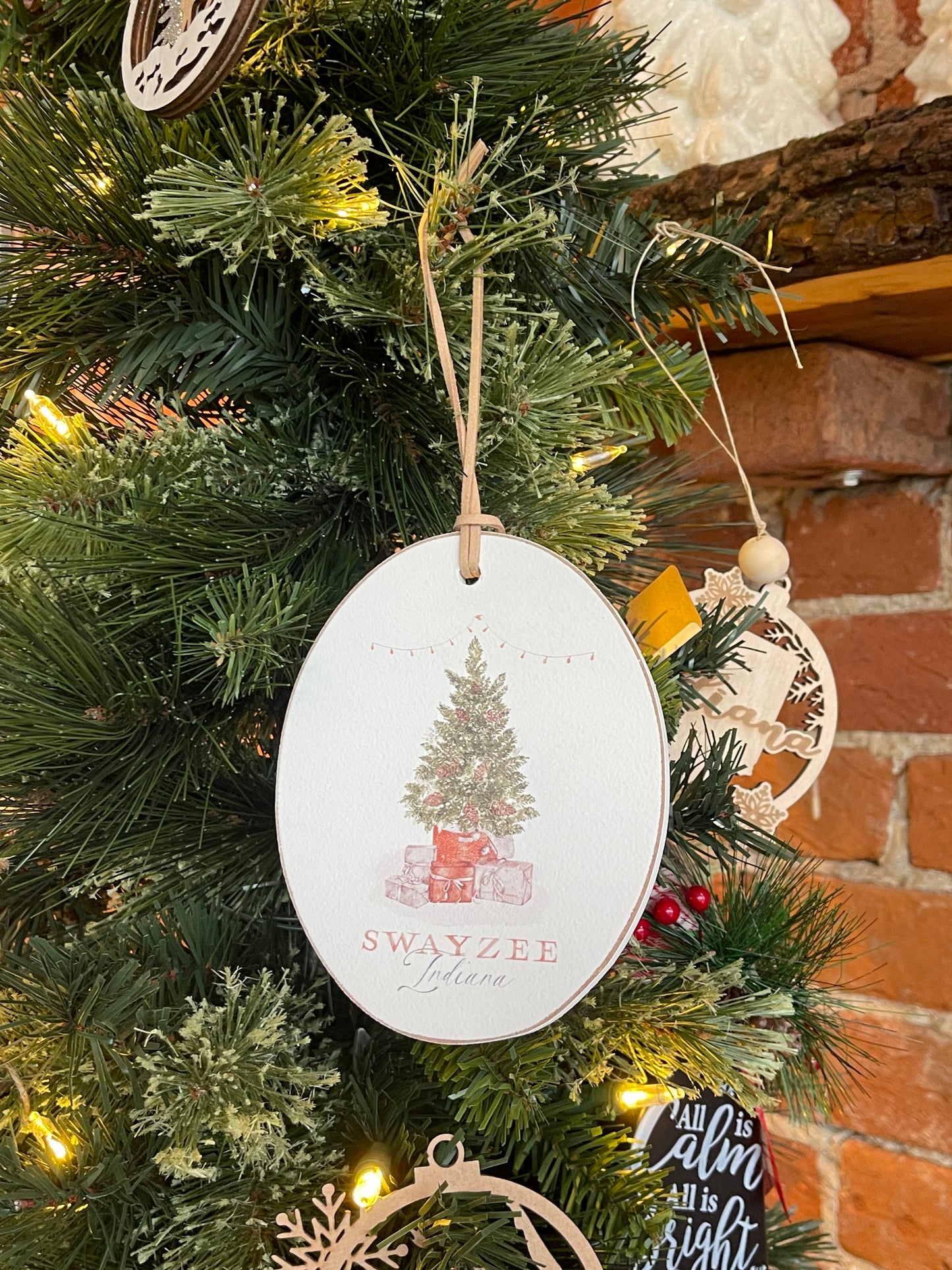 Ornament Watercolor Swayzee, Indiana