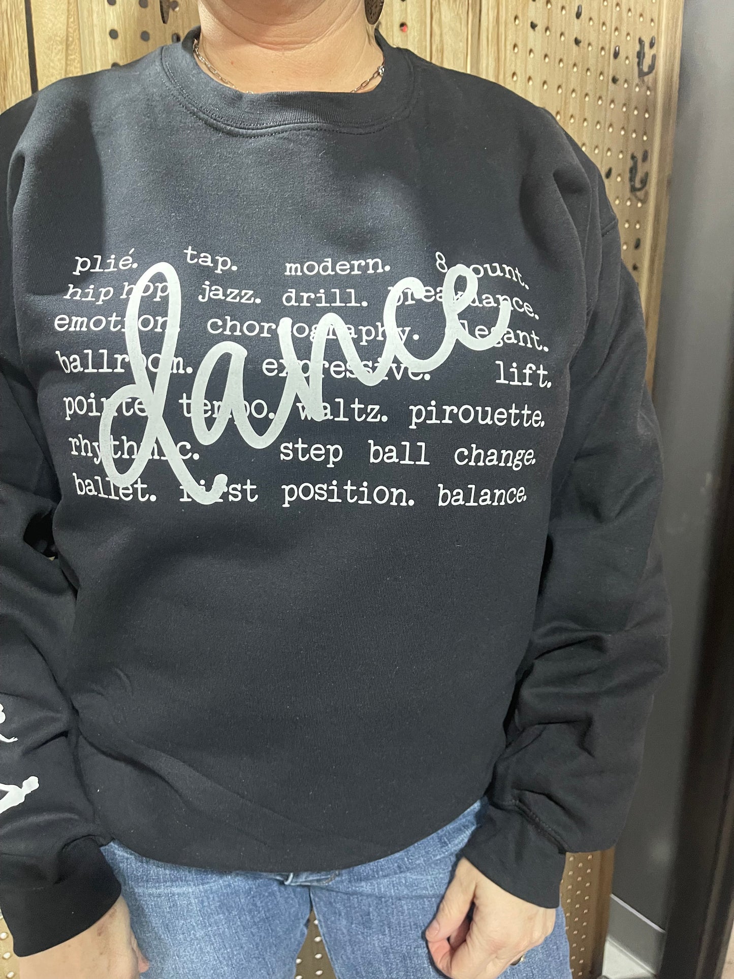 Dance Crewneck with dancers on sleeve