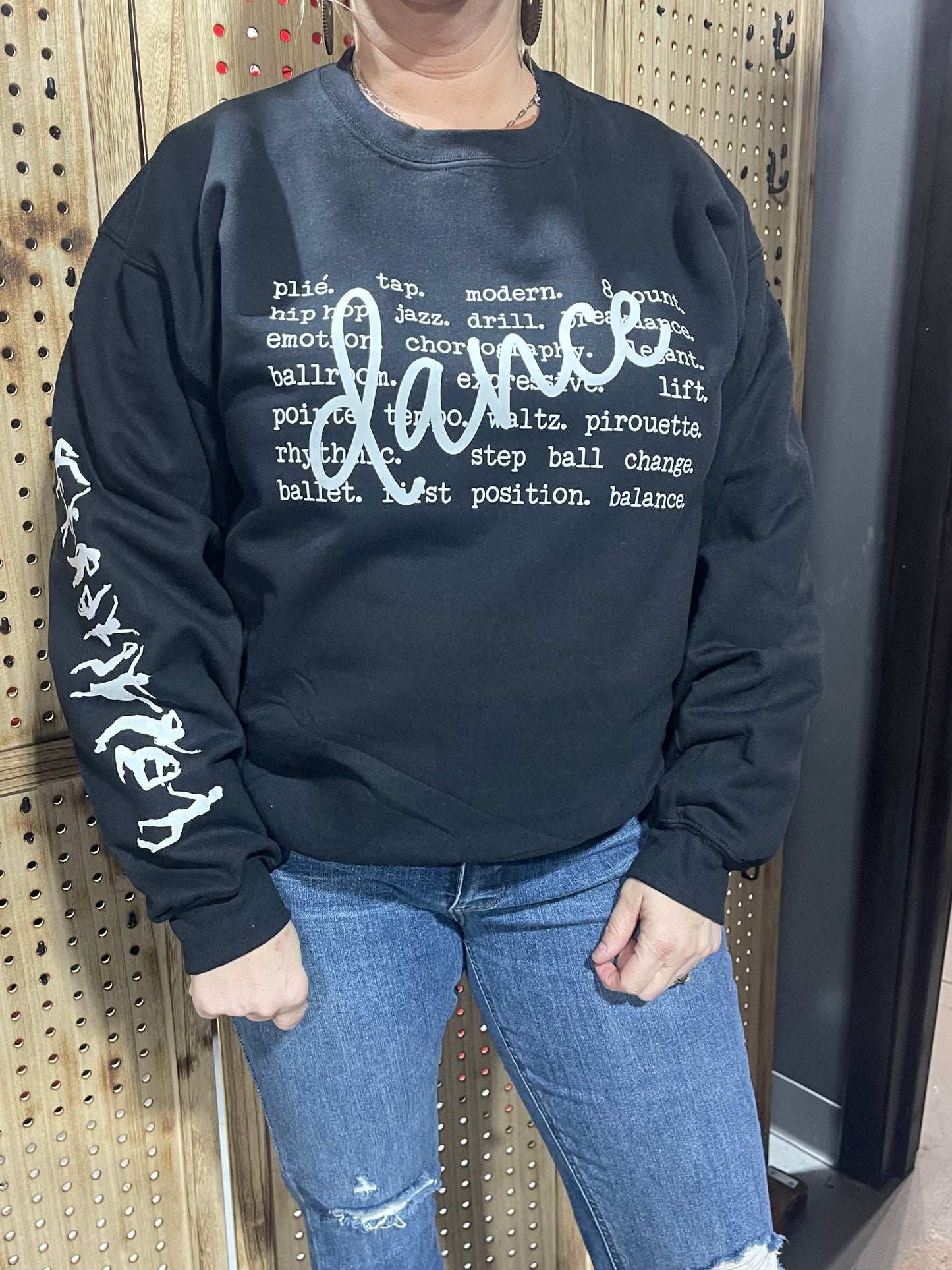 Dance Crewneck with dancers on sleeve