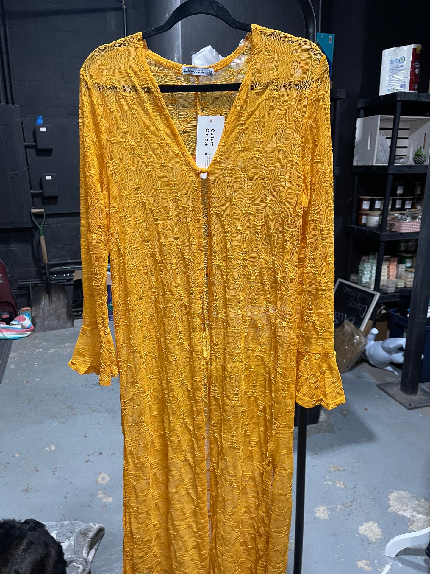 Sheer yellow cardigan