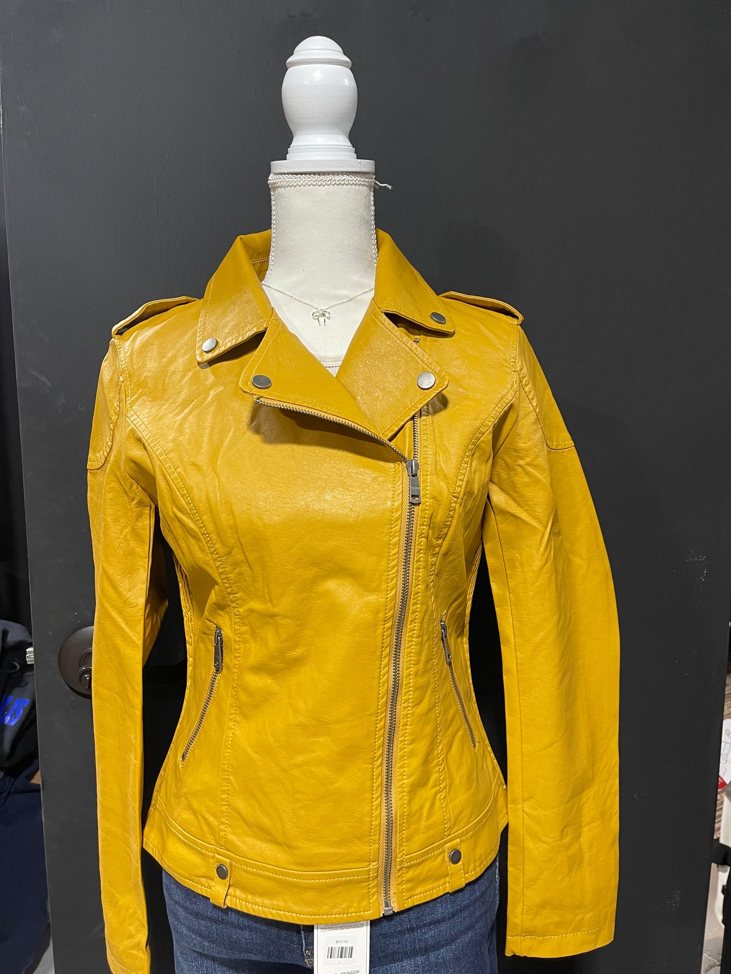 Mustard yellow Leather jacket