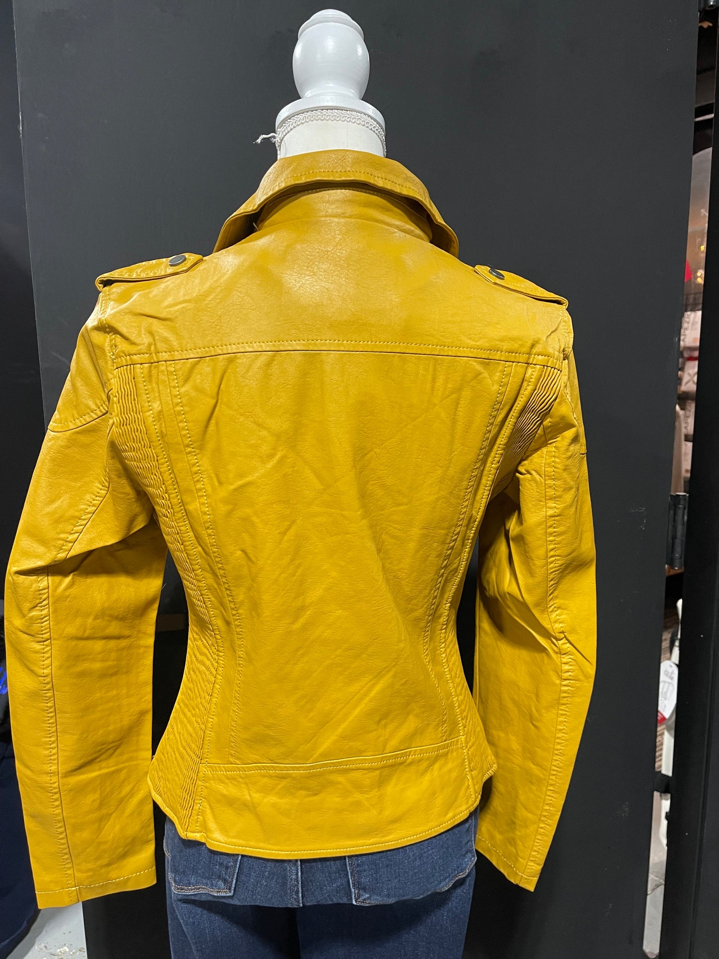 Mustard yellow Leather jacket
