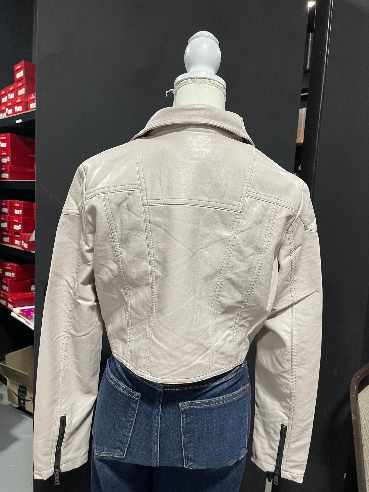 Baby pink Leather Jacket
