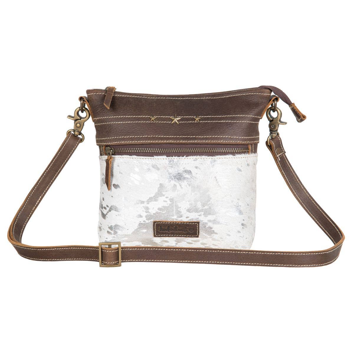 Silver & Leather Crossbody Bag