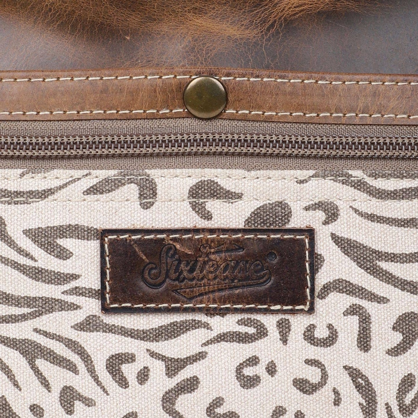 Canvas & Leather Crossbody Bag - Deer Umber