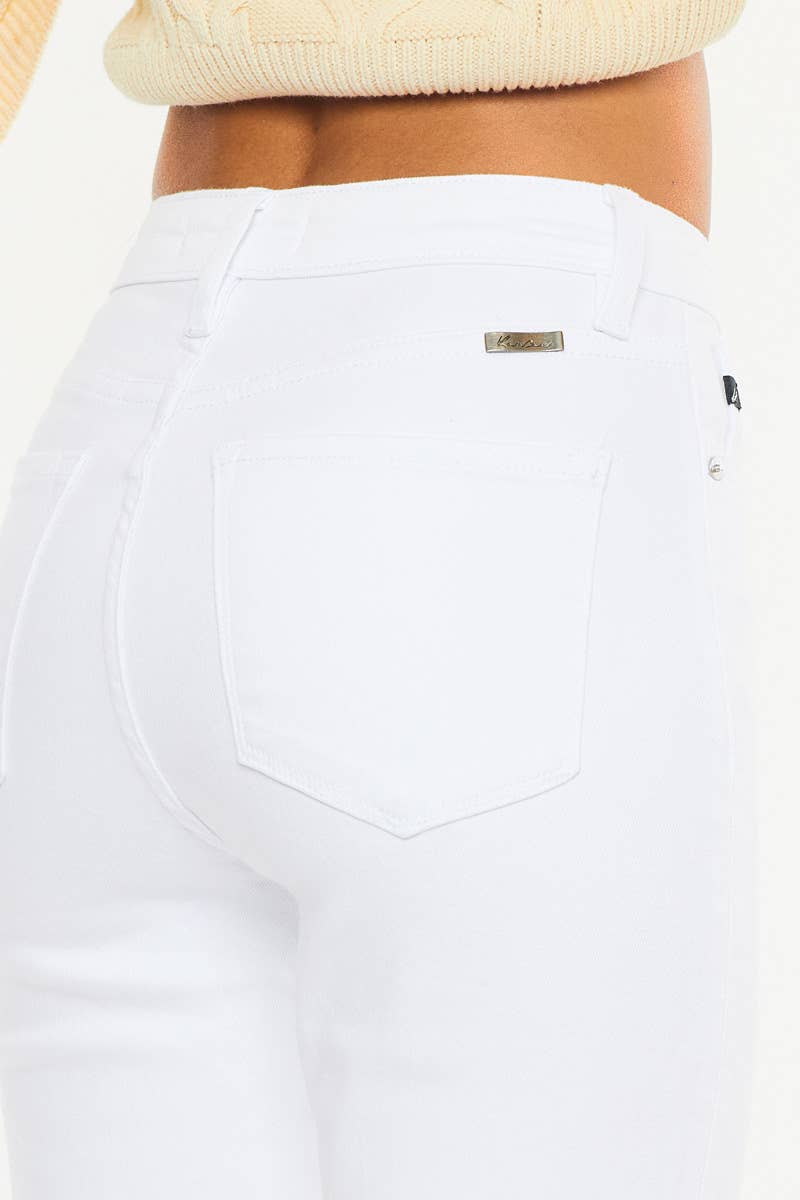White High Rise Slim Straight Kancan Jeans