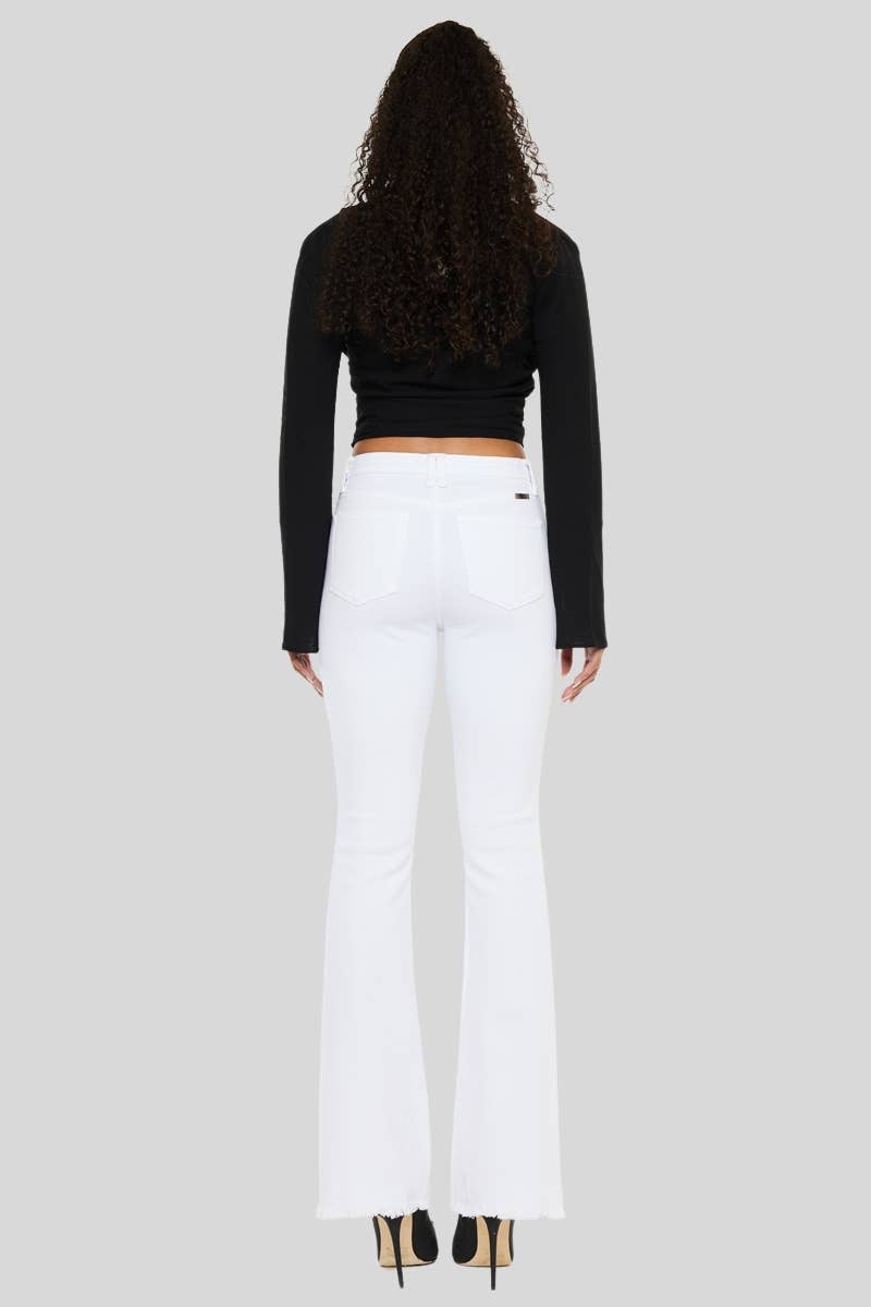 White High Rise Kancan bootcut JEANS