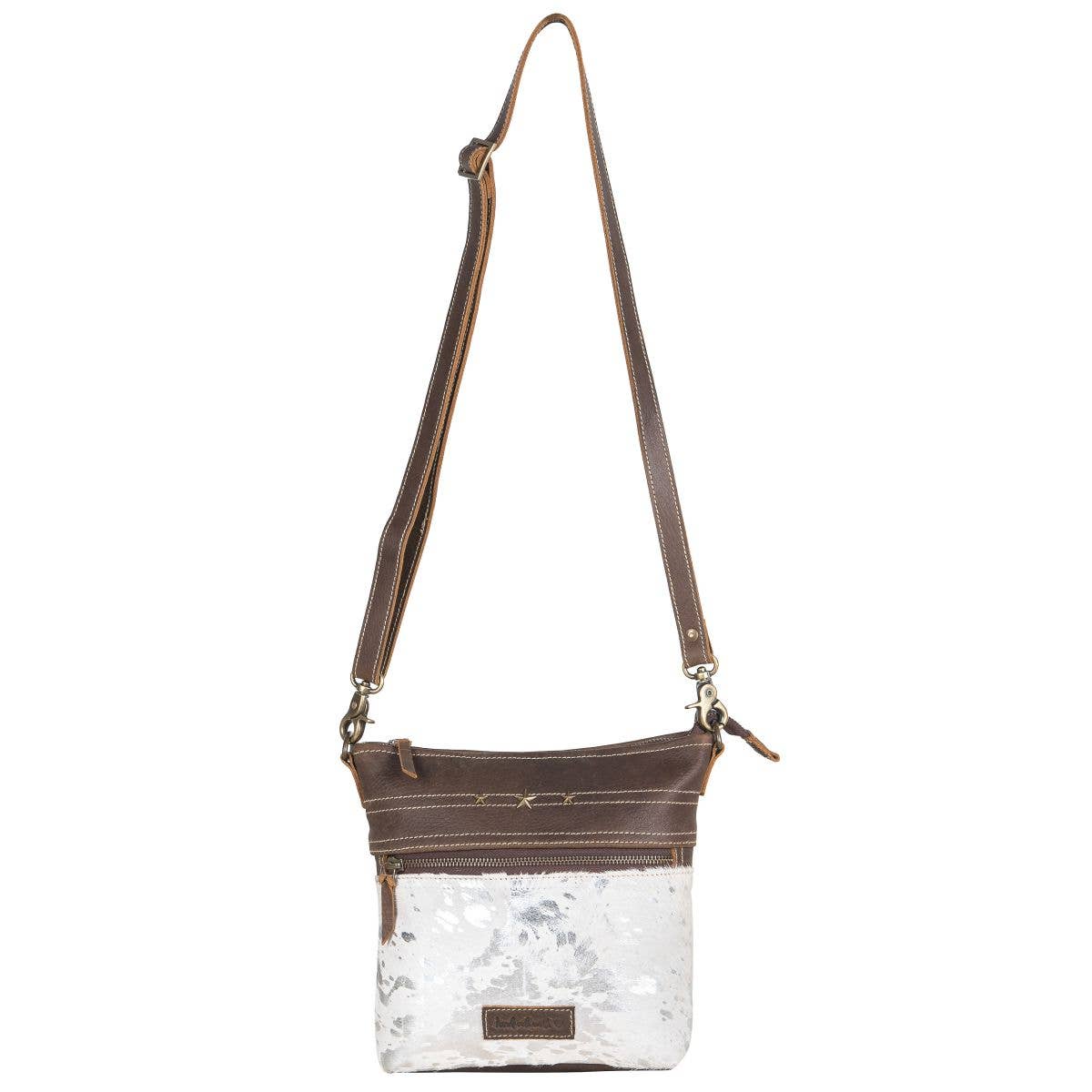Silver & Leather Crossbody Bag