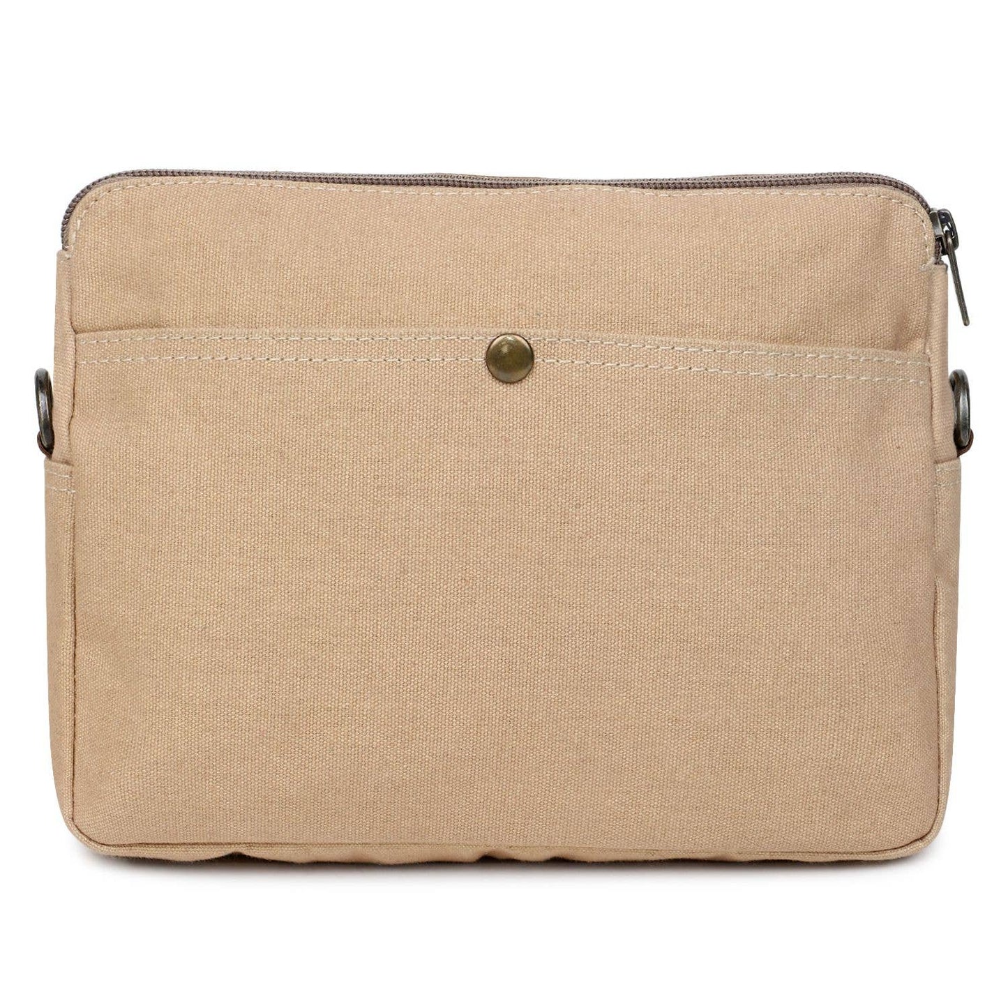 Canvas & Leather Crossbody Bag - Deer Umber