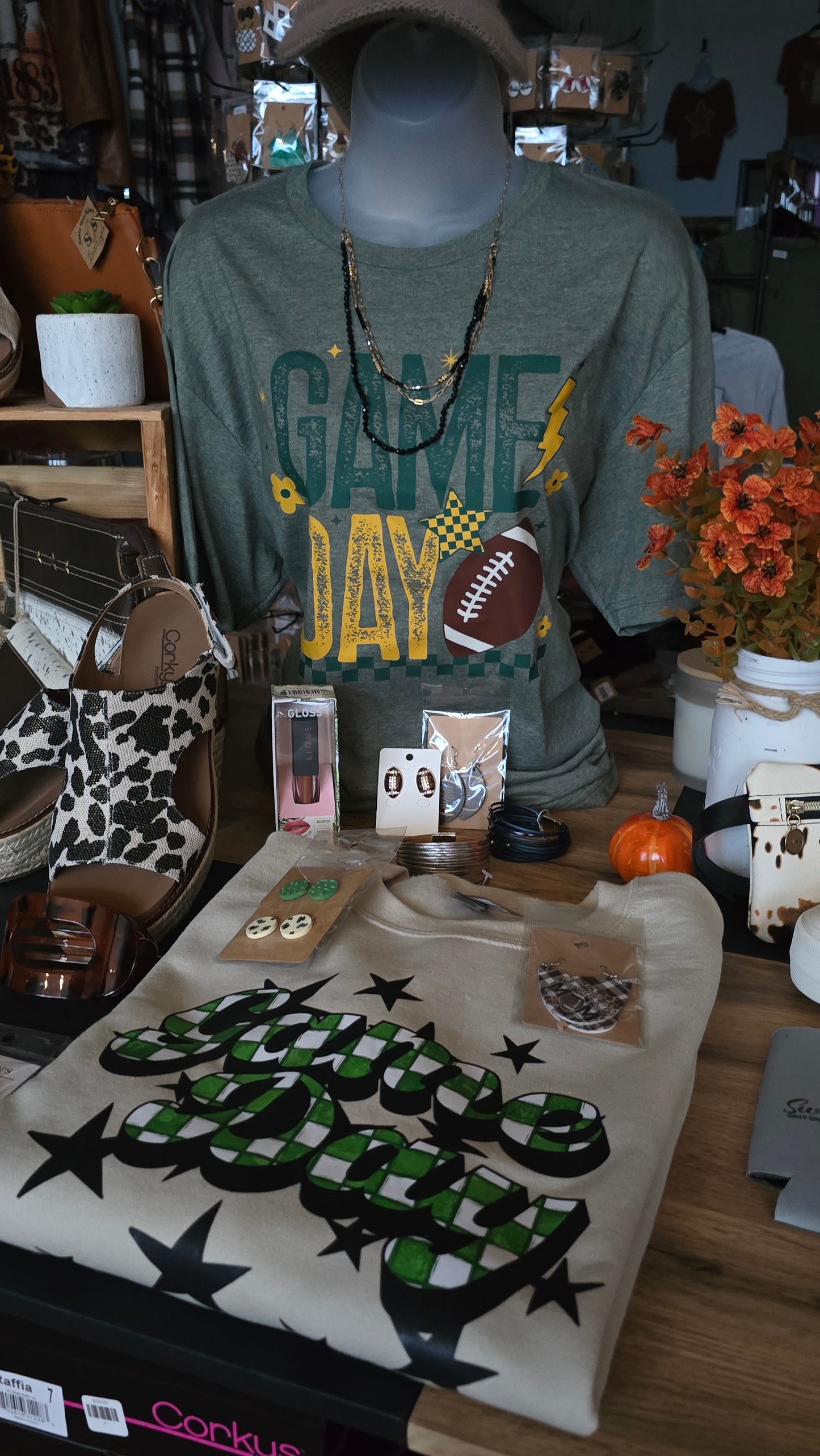 Green & White Checkered Spirit Wear