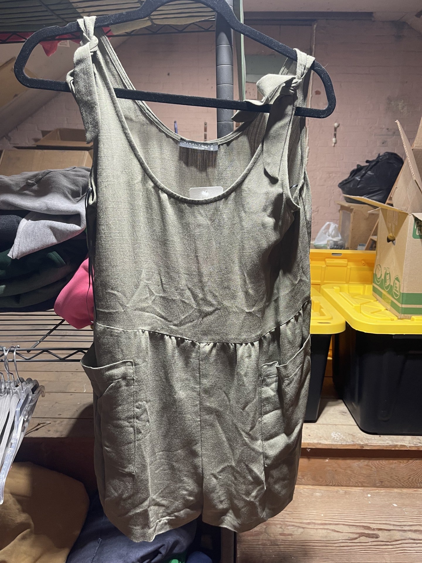 Green Tie strap Romper