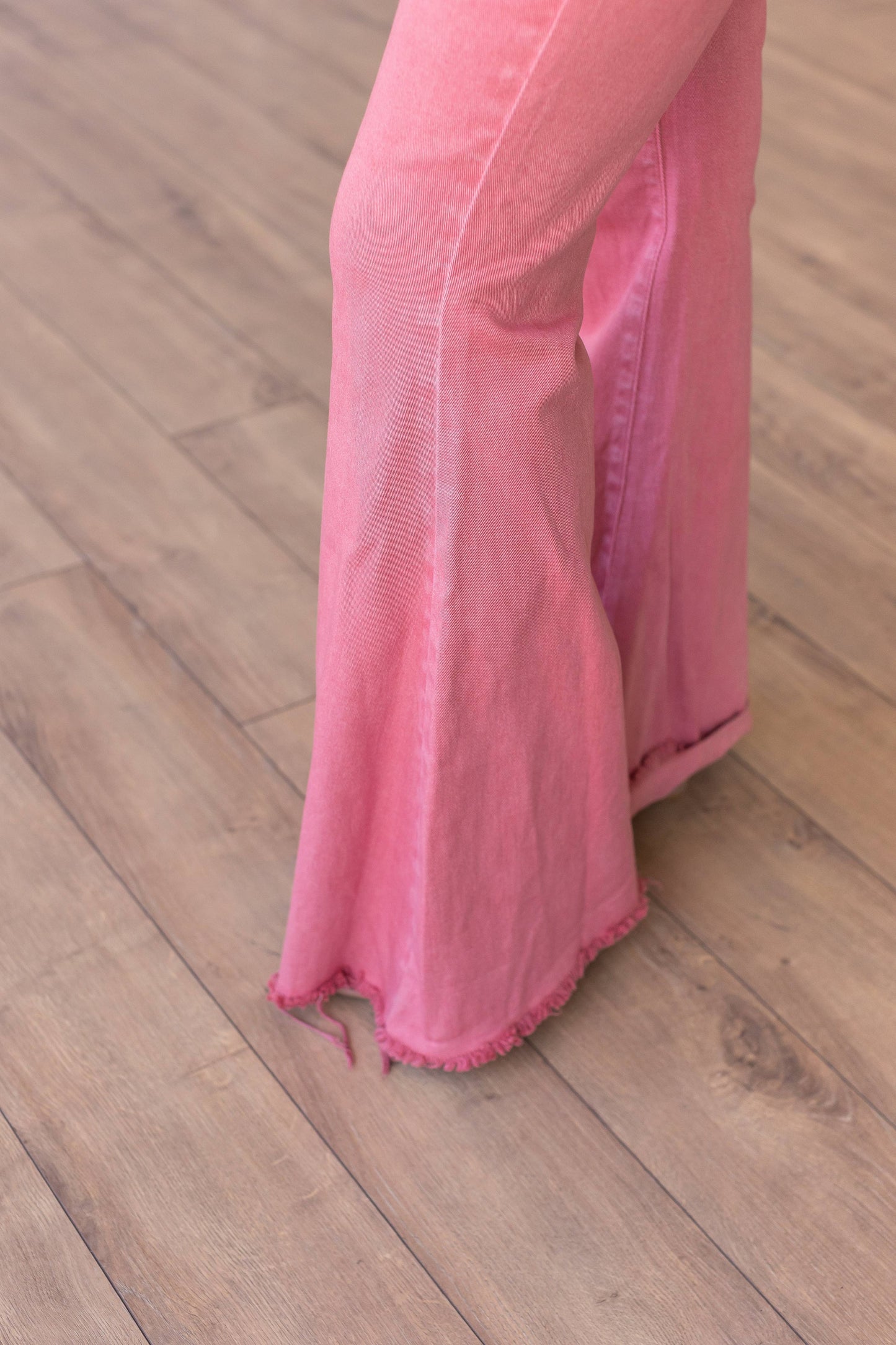 Pink Denim Bell Bottoms