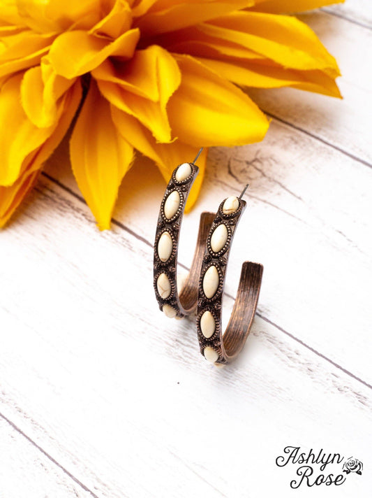 DARLIN' PLEASE WHITE ROCK COPPER EARRINGS