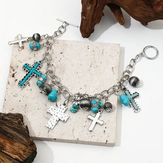 Cross charm bracelet