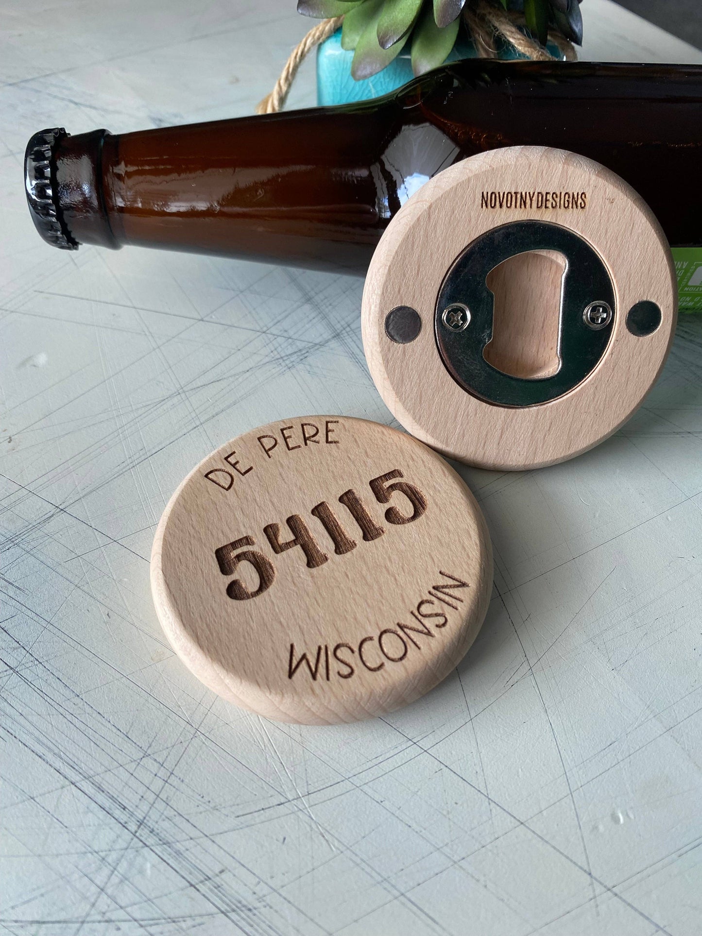 Swayzee Indiana magnetic wood bottle opener