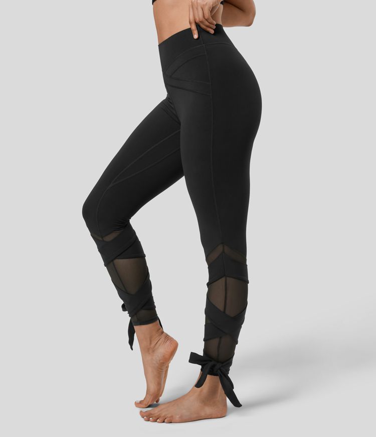 Softzero High Waisted Mesh CrissCross Yoga 7/8