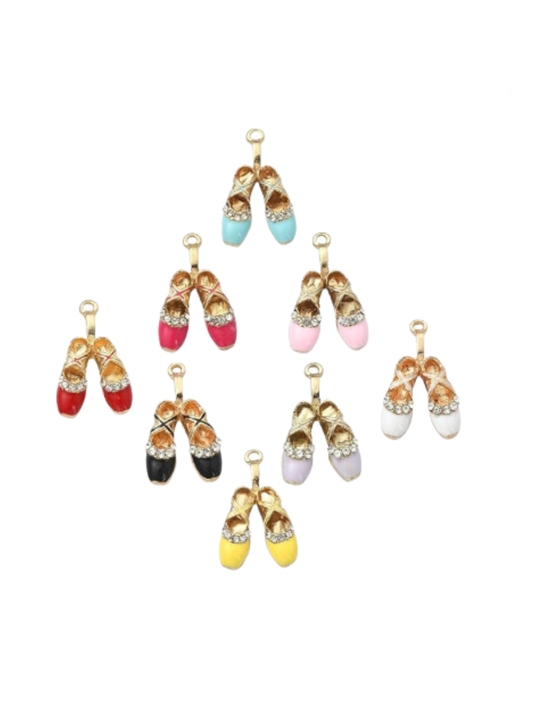 Gold Twinkle Toes Ballet Slipper Charms - Assorted