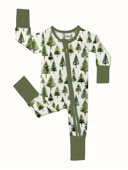 Christmas tree Bamboo kids' onesie