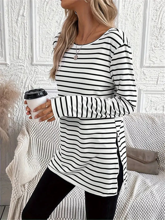 Striped print long sleeve