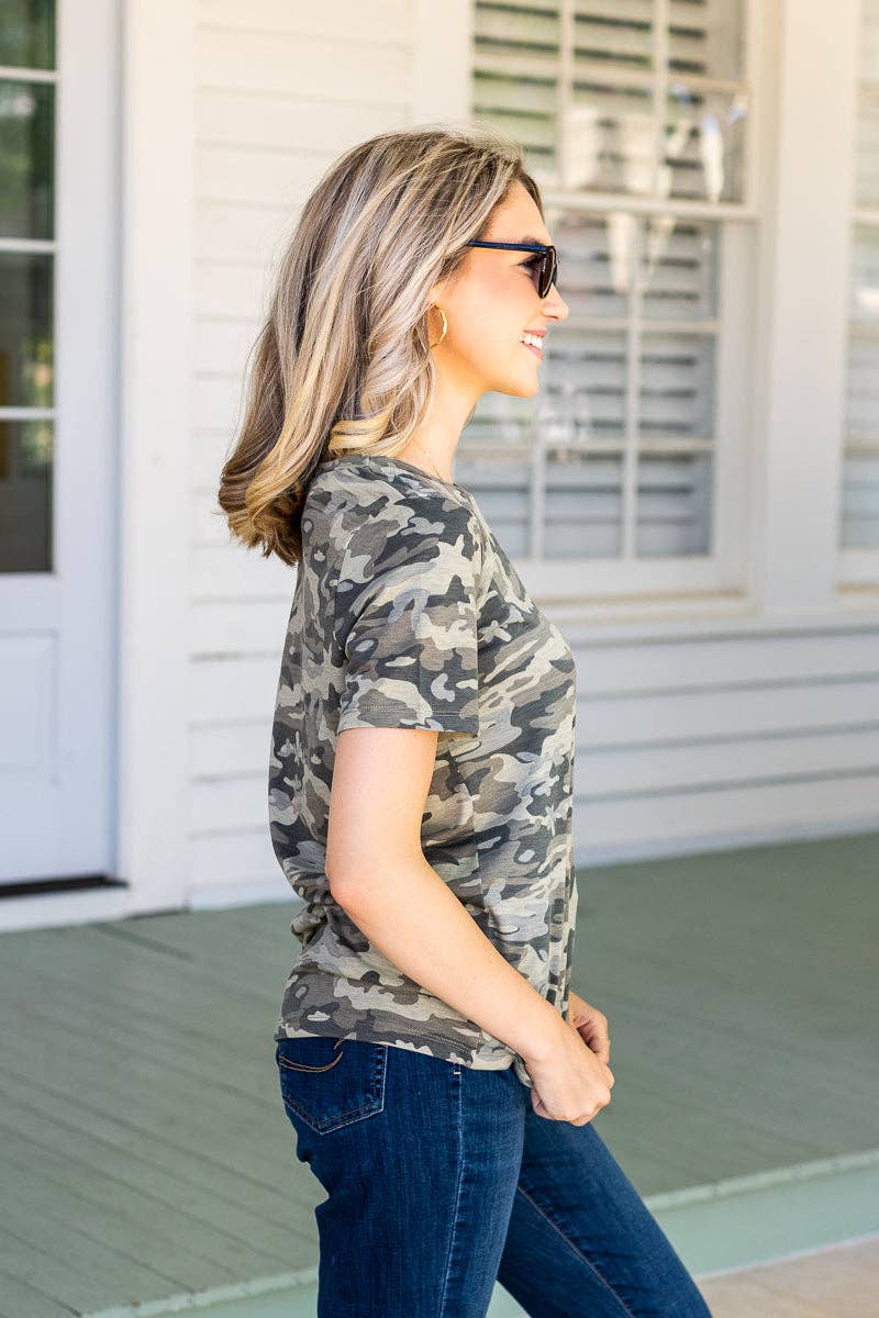 Camo Crew Neck Tee