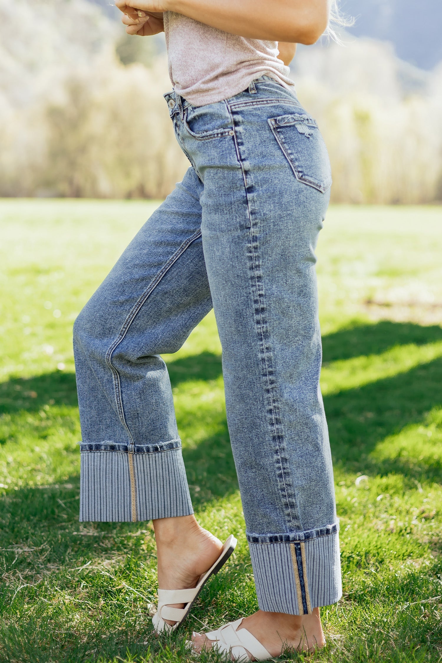 Elia Cuffed Straight Loose Jeans