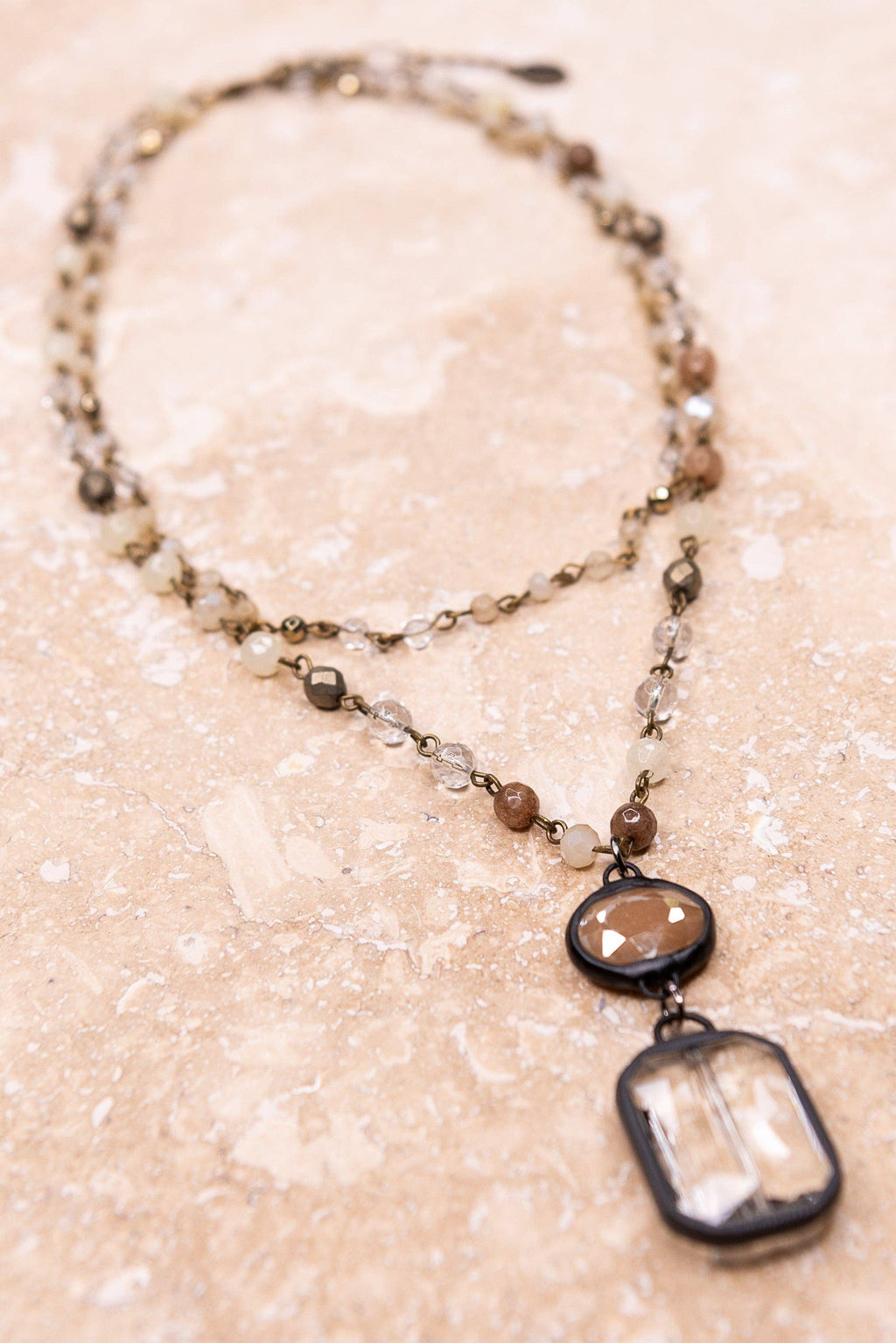 Micah Necklace in Bronze Taupe