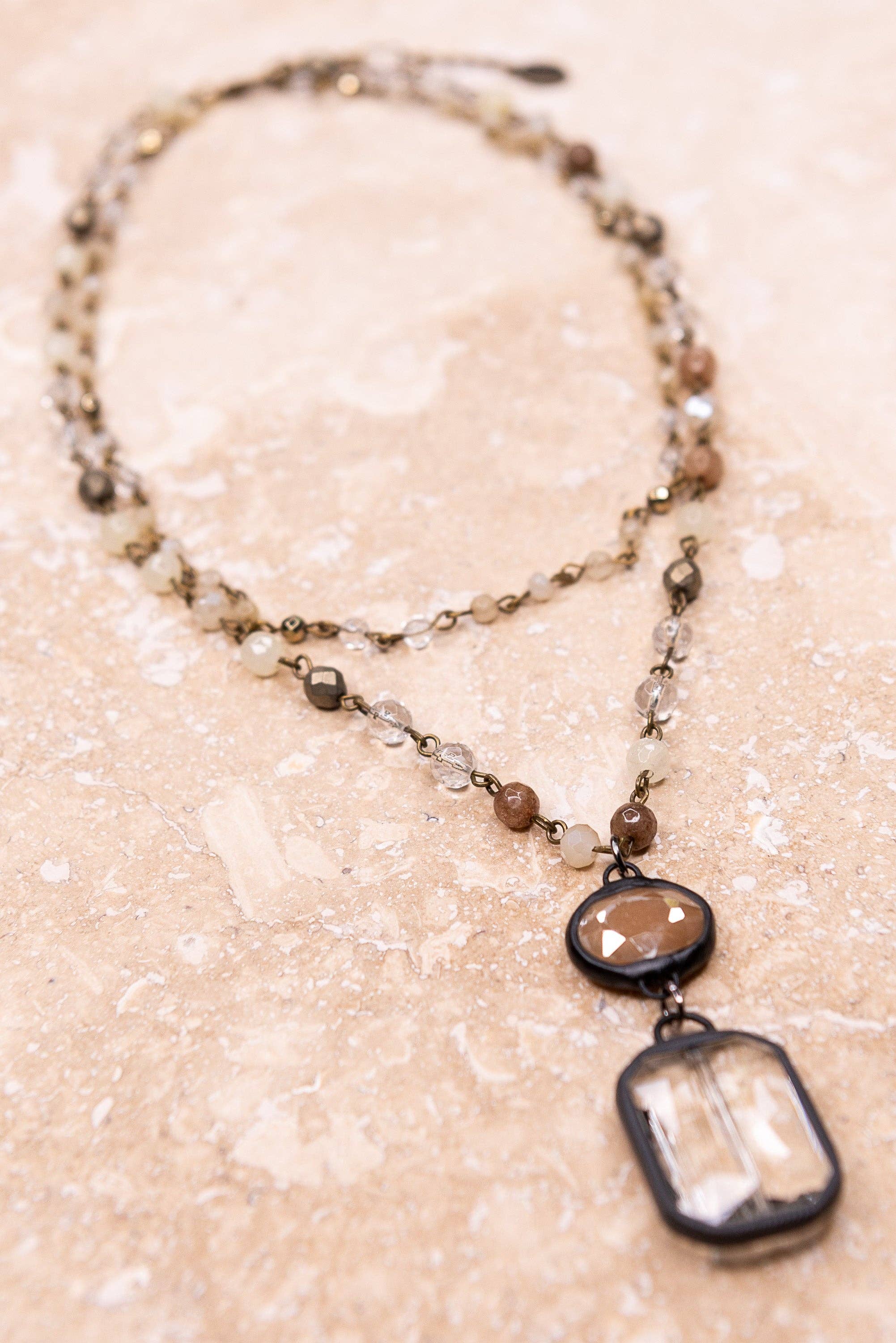 Micah Necklace in Bronze Taupe