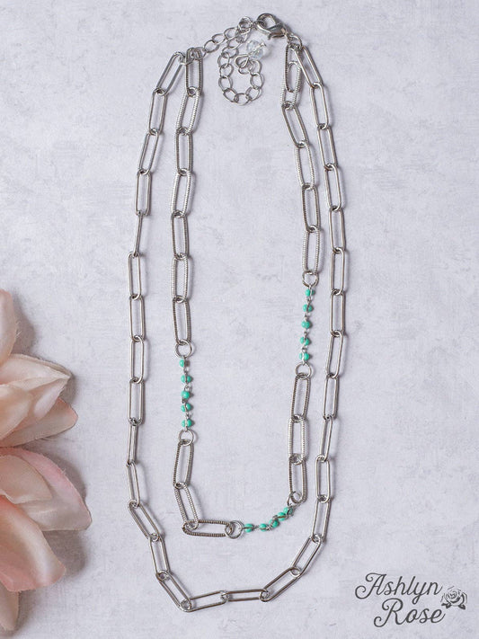 DON'T CALL ME HONEY TURQUOISE & CHAIN NECKLACE