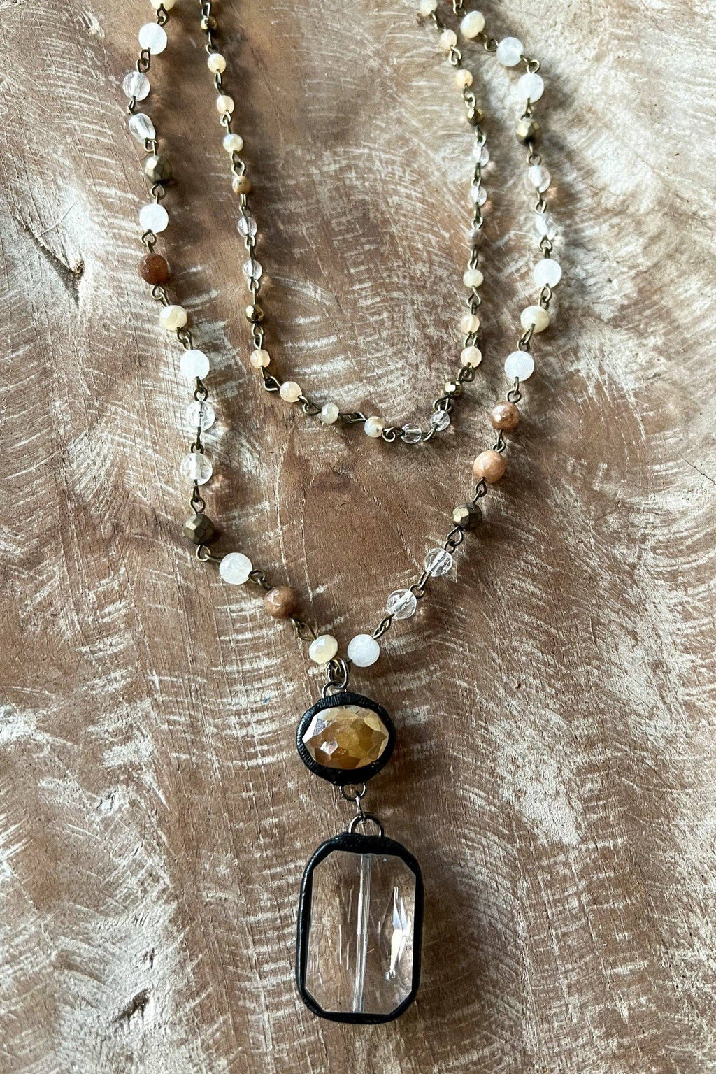 Micah Necklace in Bronze Taupe