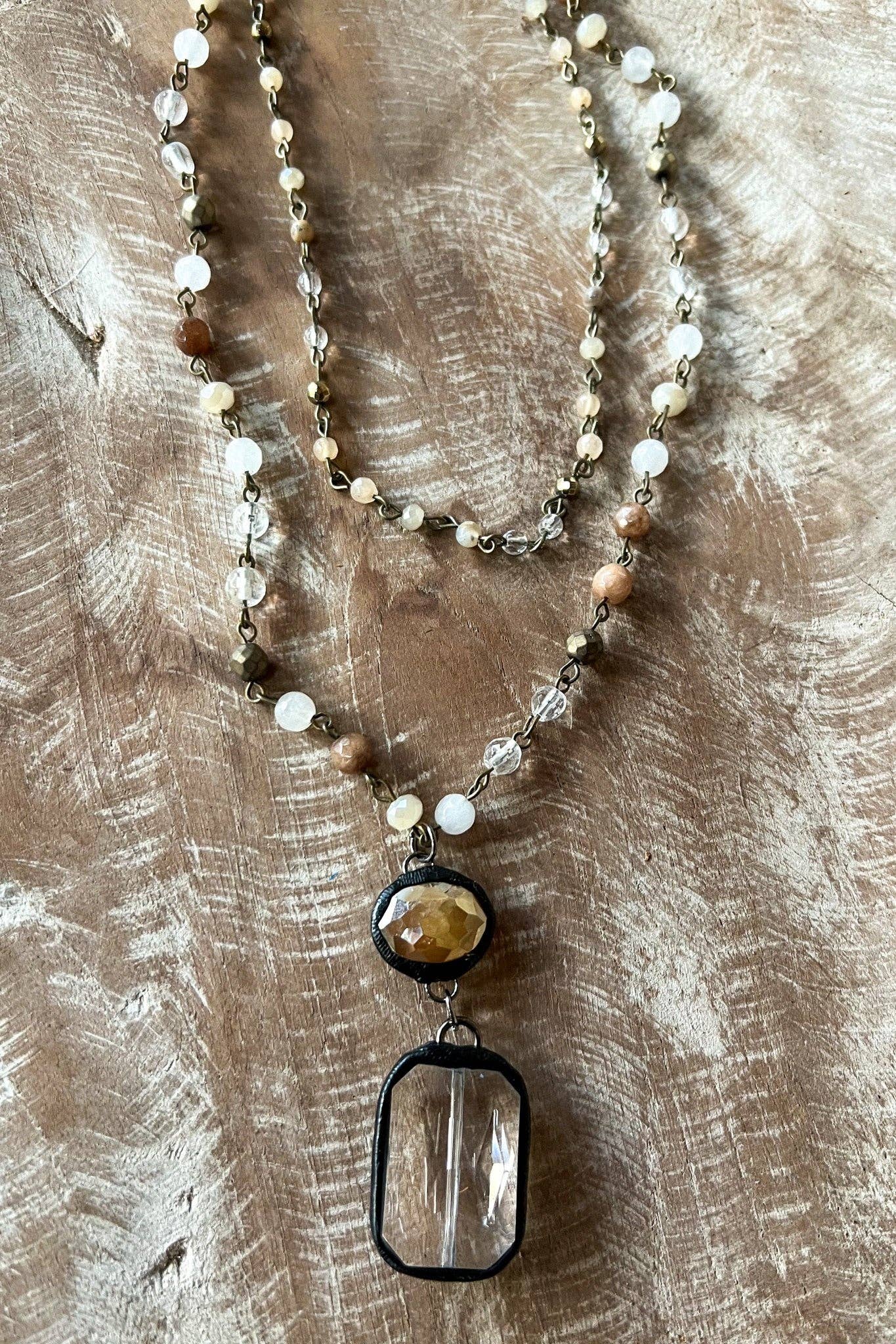 Micah Necklace in Bronze Taupe
