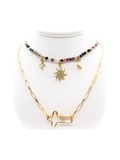 * Gold Beaded Necklace- Charm Bar Exclusive