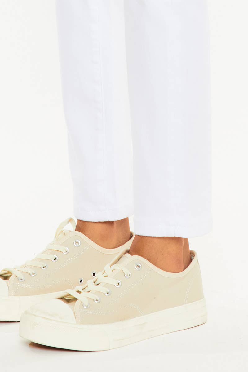 White High Rise Slim Straight Kancan Jeans